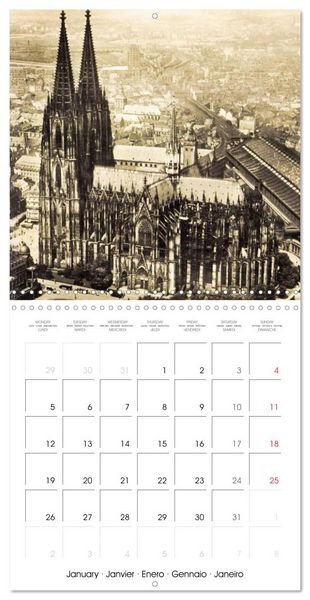 Produktbild: Cologne autrefois : Cartes postales historiques de la ville (Calendrier mural carr&eacute; 2026 30x30 cm) Calendrier double avec une page pour vos prises de notes