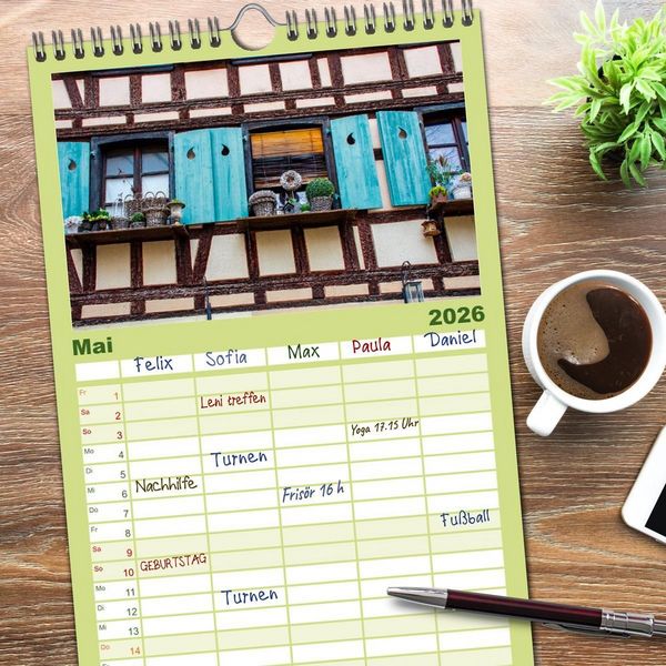 Produktbild: Familienplaner 2026 - Stra&szlig;burg - Els&auml;ssische Metropole mit 5 Spalten (Wandkalender, 21 x 45 cm) CALVENDO