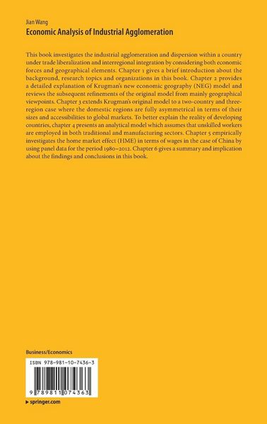 Produktbild: Economic Analysis of Industrial Agglomeration
