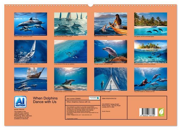 Produktbild: When Dolphins Dance with Us (High Quality Premium Wall Calendar 2027 DIN A2 landscape),CALVENDO 12 Month Wall Calendar