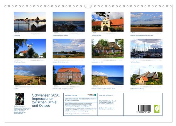 Produktbild: Schwansen 2026. Impressionen zwischen Schlei und Ostsee (Wandkalender 2026 DIN A3 quer), CALVENDO Monatskalender