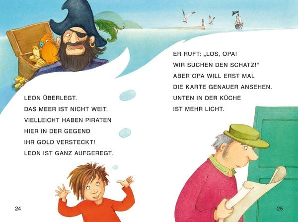 Duden Leseprofi – Grossbuchstaben: die Geheimnisvolle Schatzkarte, Erstes Lesen