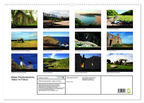 Produktbild: Wales Pembrokeshire - Natur im Fokus- (Wandkalender 2026 DIN A2 quer), CALVENDO Monatskalender