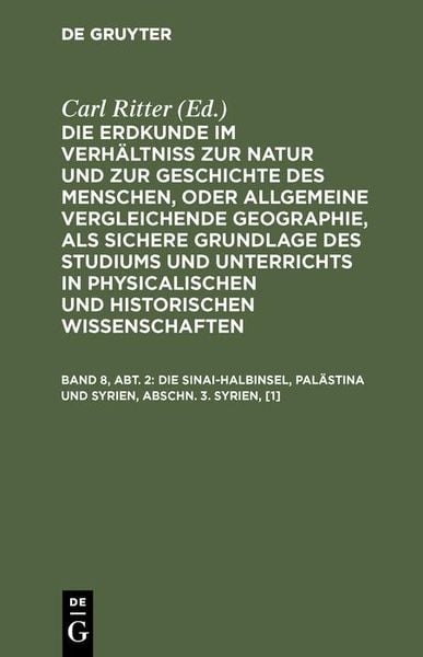 Produktbild: Die Sinai-Halbinsel, Pal&auml;stina und Syrien, Abschn. 3. Syrien, [1]