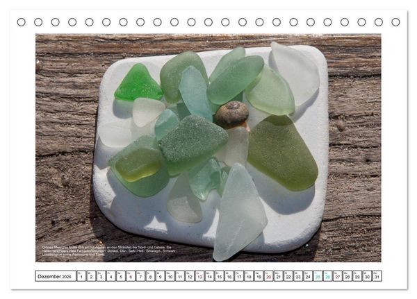 Produktbild: Meerglas - Juwelen der Meeres (Tischkalender 2026 DIN A5 quer), CALVENDO Monatskalender