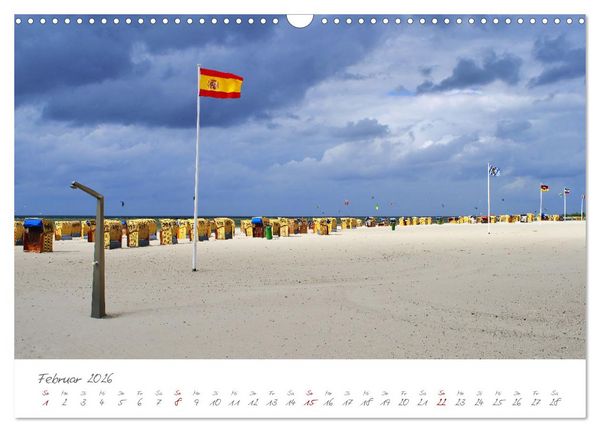 Produktbild: Seeb&auml;der an der Ostseek&uuml;ste - Mod&auml;ne Villen, bunte Strandk&ouml;rbe, Ostseebrise, Sand und Meer (Wandkalender 2026 DIN A3 quer), CALVENDO Monatskalender