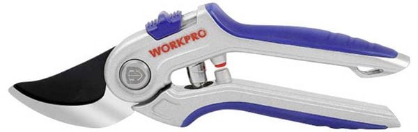 Produktbild: WorkPro WP332011 Bypass-Schere mit Schnitth&ouml;henverstellung, inkl. Gras- und Strauchscherenvorsatz