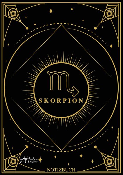 Produktbild: Edles Notizbuch Sternzeichen Skorpion | Designed by Alfred Herler