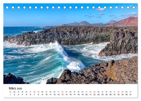 Produktbild: Lanzarote - Insel der spektakul&auml;ren Landschaften (Tischkalender 2026 DIN A5 quer), CALVENDO Monatskalender