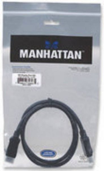 Produktbild: Manhattan DisplayPort Anschlusskabel DisplayPort Stecker, DisplayPort Stecker 1.00 m Schwarz 306935-CG DisplayPort-Kabel
