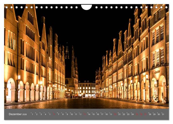 Produktbild: Leuchtendes M&uuml;nster 2026 - die Metropole Westfalens (Wandkalender 2026 DIN A4 quer), CALVENDO Monatskalender