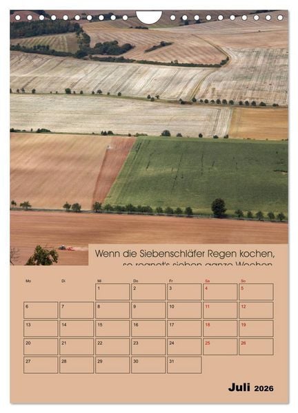 Produktbild: Wetter-Regeln der Bauern (Wandkalender 2026 DIN A4 hoch), CALVENDO Monatskalender