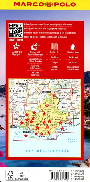 Produktbild: MARCO POLO Reisekarte Provence-Alpes-C&ocirc;te d'Azur 1:275.000