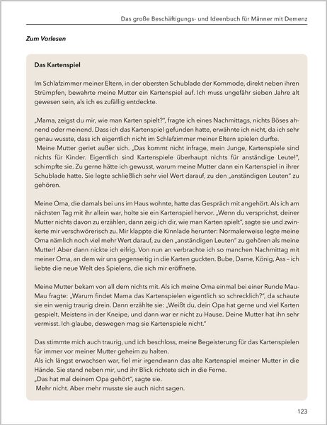 Produktbild: Das gro&szlig;e Besch&auml;ftigungs- und Ideenbuch f&uuml;r M&auml;nner mit Demenz