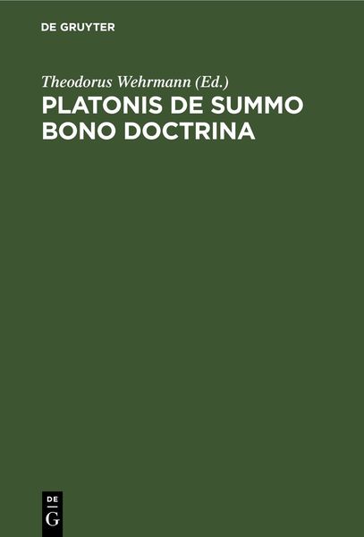 Produktbild: Platonis De Summo Bono Doctrina