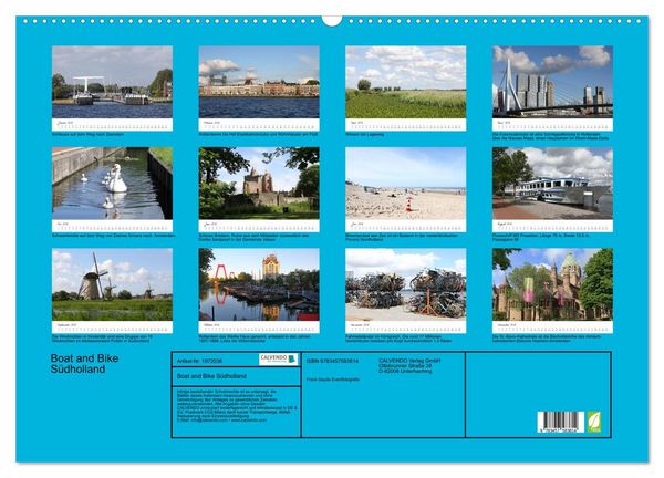 Produktbild: Boat and Bike S&uuml;dholland (Wandkalender 2026 DIN A2 quer), CALVENDO Monatskalender