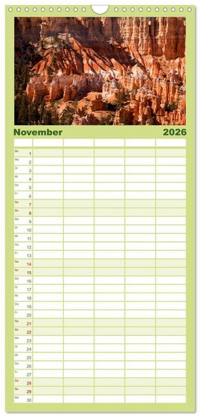 Produktbild: Familienplaner 2026 - Faszination Naturwunder mit 5 Spalten (Wandkalender, 21 x 45 cm) CALVENDO