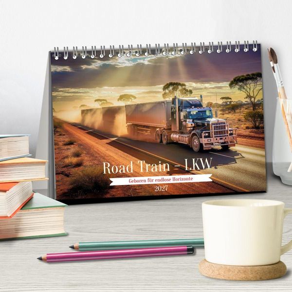 Produktbild: Road Train - LKW (Tischkalender 2027 DIN A5 quer), CALVENDO Monatskalender