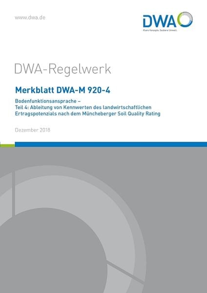 Produktbild: Merkblatt DWA-M 920-4 Bodenfunktionsansprache - Teil 4