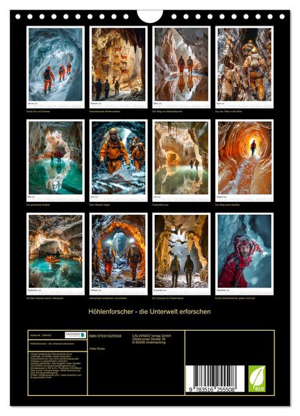 Produktbild: H&ouml;hlenforscher - die Unterwelt erforschen (Wandkalender 2026 DIN A4 hoch), CALVENDO Monatskalender