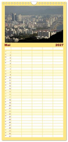 Produktbild: Familienplaner 2027 - Seoul mit 5 Spalten (Wandkalender, 21 x 45 cm) CALVENDO