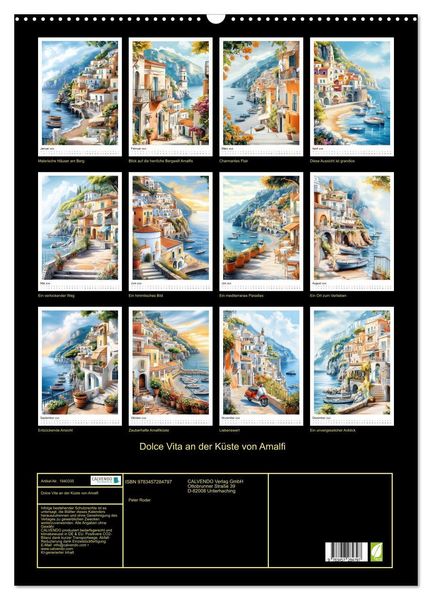 Produktbild: Dolce Vita an der K&uuml;ste von Amalfi (Wandkalender 2026 DIN A2 hoch), CALVENDO Monatskalender