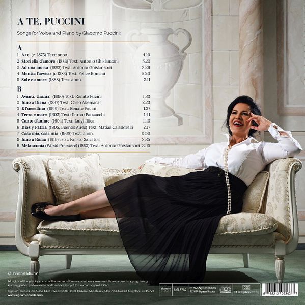 Produktbild: A te, Puccini - Lieder und Arien, 1 Schallplatte