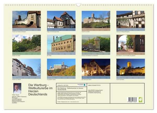 Produktbild: Die Wartburg - Weltkulturerbe im Herzen Deutschlands (Wandkalender 2027 DIN A2 quer), CALVENDO Monatskalender