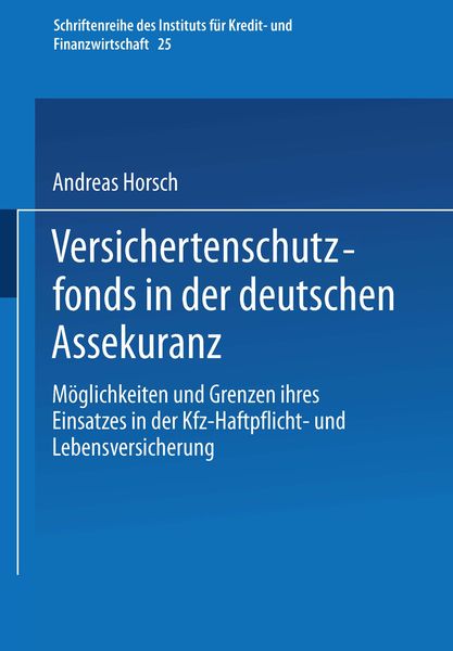 Produktbild: Versichertenschutzfonds in der deutschen Assekuranz