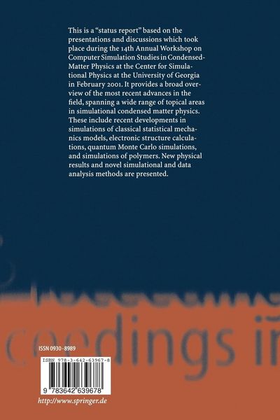 Produktbild: Computer Simulation Studies in Condensed-Matter Physics XIV
