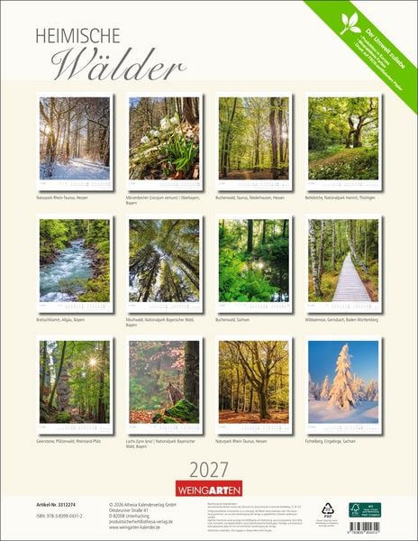 Produktbild: Heimische W&auml;lder Kalender 2027