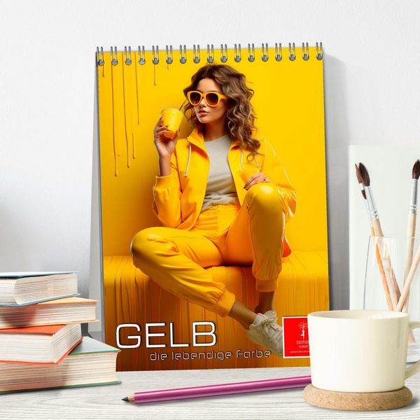 Produktbild: Gelb, die lebendige Farbe (Tischkalender 2026 DIN A5 hoch), CALVENDO Monatskalender