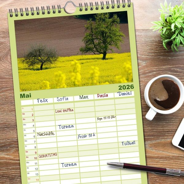 Produktbild: Familienplaner 2026 - B&auml;ume 2026 mit 5 Spalten (Wandkalender, 21 x 45 cm) CALVENDO