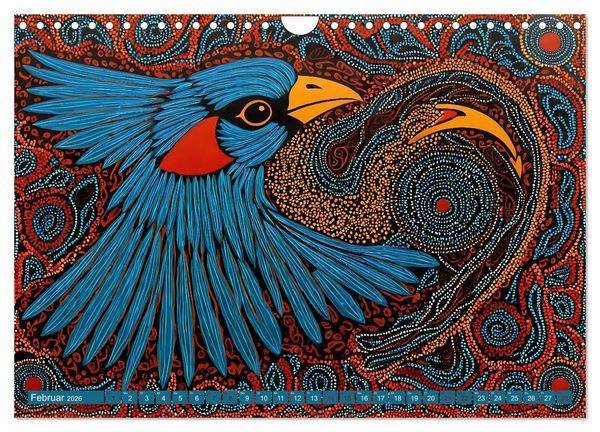 Produktbild: Traumzeit - KI-generierte Aborigine-Kunst aus dem Herzen Australiens (Wandkalender 2026 DIN A4 quer), CALVENDO Monatskalender