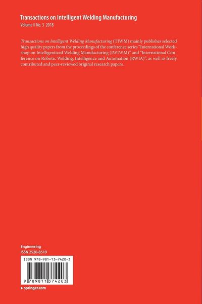 Produktbild: Transactions on Intelligent Welding Manufacturing