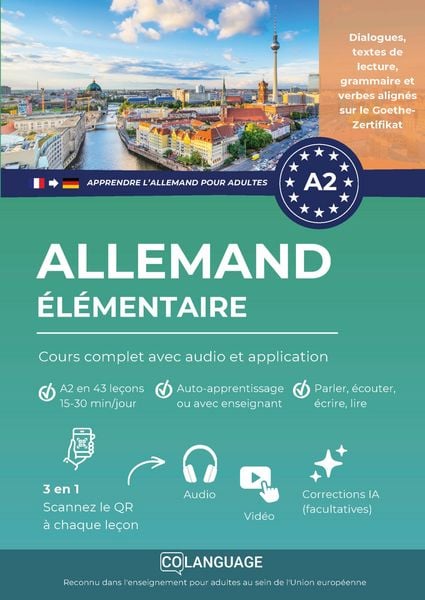 Produktbild: Apprendre l'allemand A2 &eacute;l&eacute;mentaire: cours complet avec audio et application