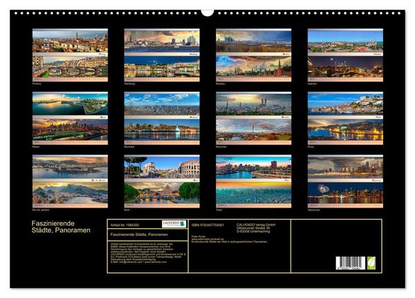 Produktbild: Faszinierende St&auml;dte, Panoramen (Wandkalender 2026 DIN A2 quer), CALVENDO Monatskalender
