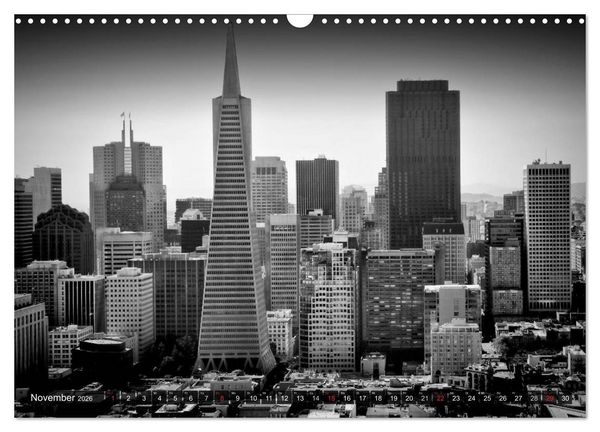 Produktbild: SAN FRANCISCO Monochrome Ansichten (Wandkalender 2026 DIN A3 quer), CALVENDO Monatskalender