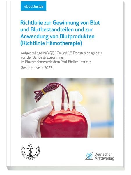 Produktbild: Richtlinie zur Gewinnung von Blut und Blutbestandteilen und zur Anwendung von Blutprodukten (Richtlinie H&auml;motherapie)