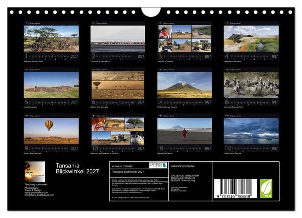 Produktbild: Tansania Blickwinkel 2027 (Wandkalender 2027 DIN A4 quer), CALVENDO Monatskalender