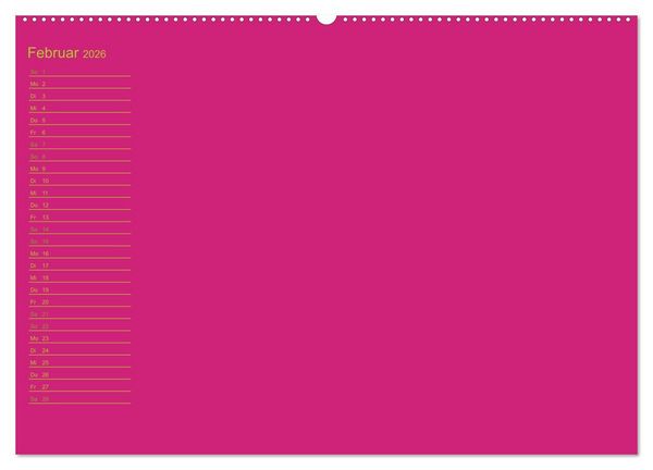 Produktbild: Bastel-Geburtstagskalender pink / Geburtstagskalender (Wandkalender 2026 DIN A2 quer), CALVENDO Monatskalender