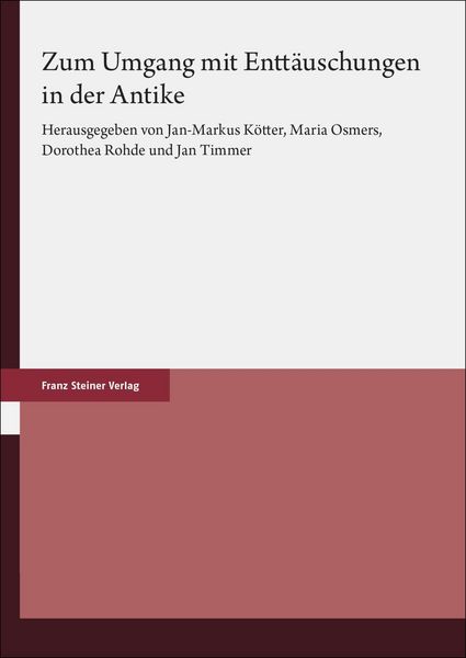 Produktbild: Zum Umgang mit Entt&auml;uschungen in der Antike