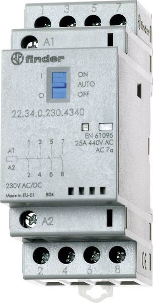 Finder 22.34.0.230.4340 Schütz 4 Schließer 230 V/DC, 230 V/AC 25A 1St.