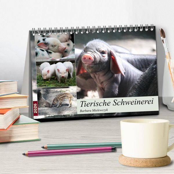 Produktbild: Tierische Schweinerei (Tischkalender 2026 DIN A5 quer), CALVENDO Monatskalender