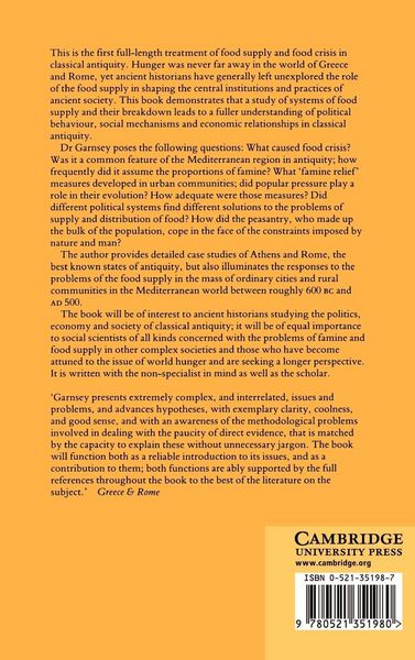 Produktbild: Famine and Food Supply in the Graeco-Roman World