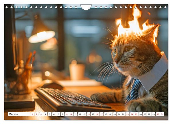 Produktbild: Katzipations - Berufskatzen im Einsatz (Wandkalender 2026 DIN A4 quer), CALVENDO Monatskalender