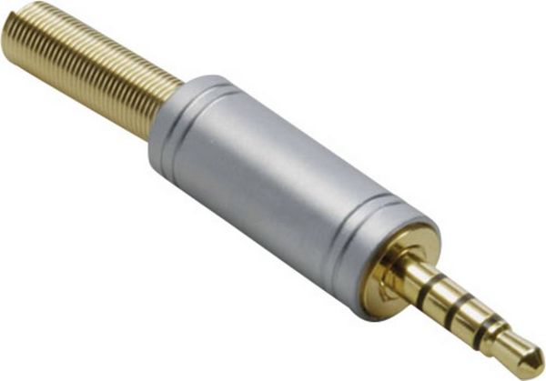 Produktbild: BKL Electronic 1103088 Klinken-Steckverbinder 3.5 mm Stecker, gerade Polzahl: 4 Stereo Gold 1 St.