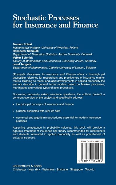 Produktbild: Stochastic Processes for Insurance C