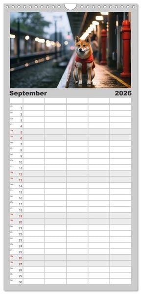 Produktbild: Familienplaner 2026 - Shiba Inu - Stolz und Anmut mit 5 Spalten (Wandkalender, 21 x 45 cm) CALVENDO