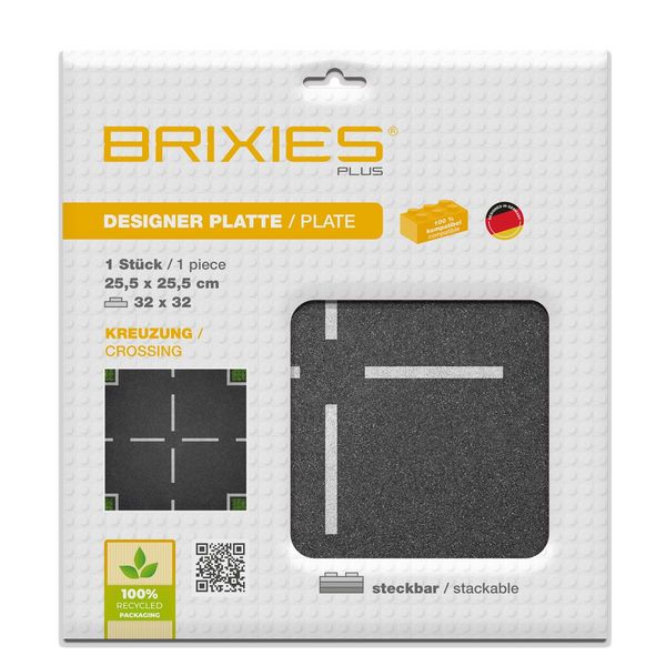 Produktbild: BRIXIES 225007 - Platte 32 x 32 Kreuzung , Fotorealistische Bauplatte, 1 St&uuml;ck